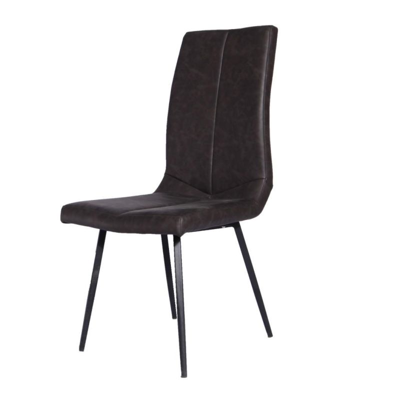 Cheap Metal High Back Restaurant Chair Dining Room Chairs Modern Style Leather Dining Chair