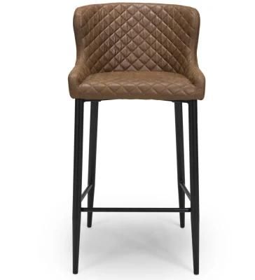 Modern High Quality Commercial Furniture Leather Bar High Bar Chair with Foot Rest