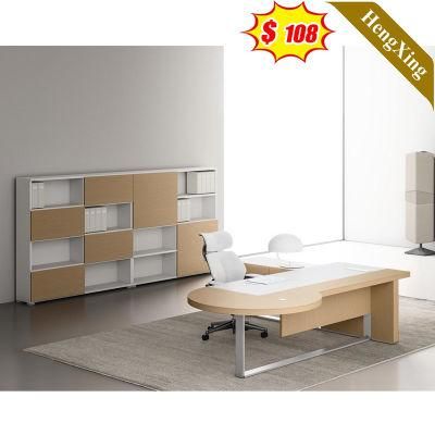 Modern Popular L Shape Melamine Wooden Office Chair Furniture Book Shelf Cabinets Beside Computer Desk Executive Manager Office Table
