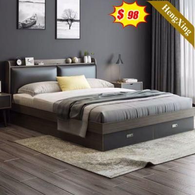 Modern Home Living Room Bedroom Furniture Set Queen King Size Double Beds Mattress Leather Bed