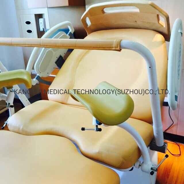 Yellow Color Medical Equipment Delivery Bed with Swing out Type Leg Section