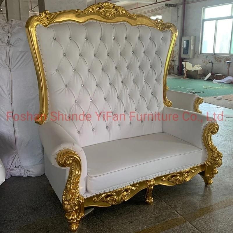 High Back Wedding Sofa Chairs for Bride and Groom in Optional Furnitures Color From Chinese Hotel Furniture Factory