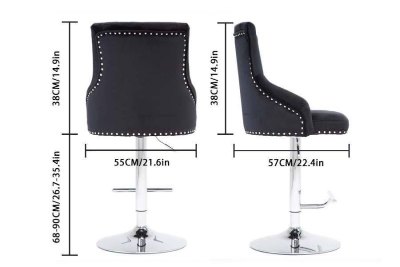 Height Adjustable Leisure Bar Chair Swivel Lounge Bar Stool Seat