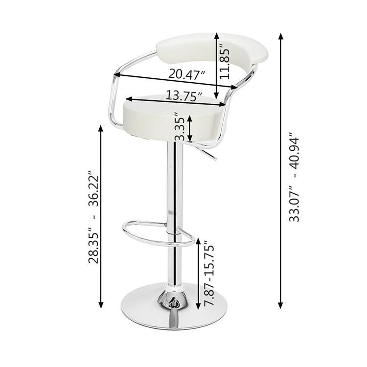 Modern Cafe Furniture White PU Leather High Bar Chairs for Sale