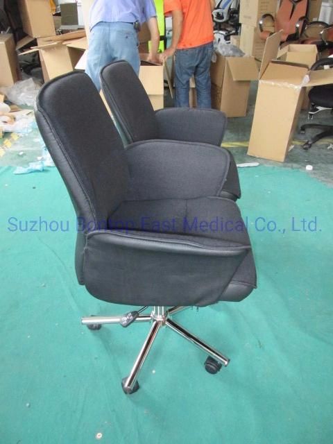 Middle Back PU Leather Fabric Home Conference Office Chair