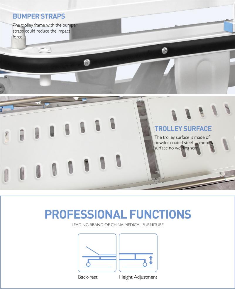 Skb038-4 Saikang Wholesale Hospital Clinic Folding Medical Emergency Ambulance Patient Transport Trolley