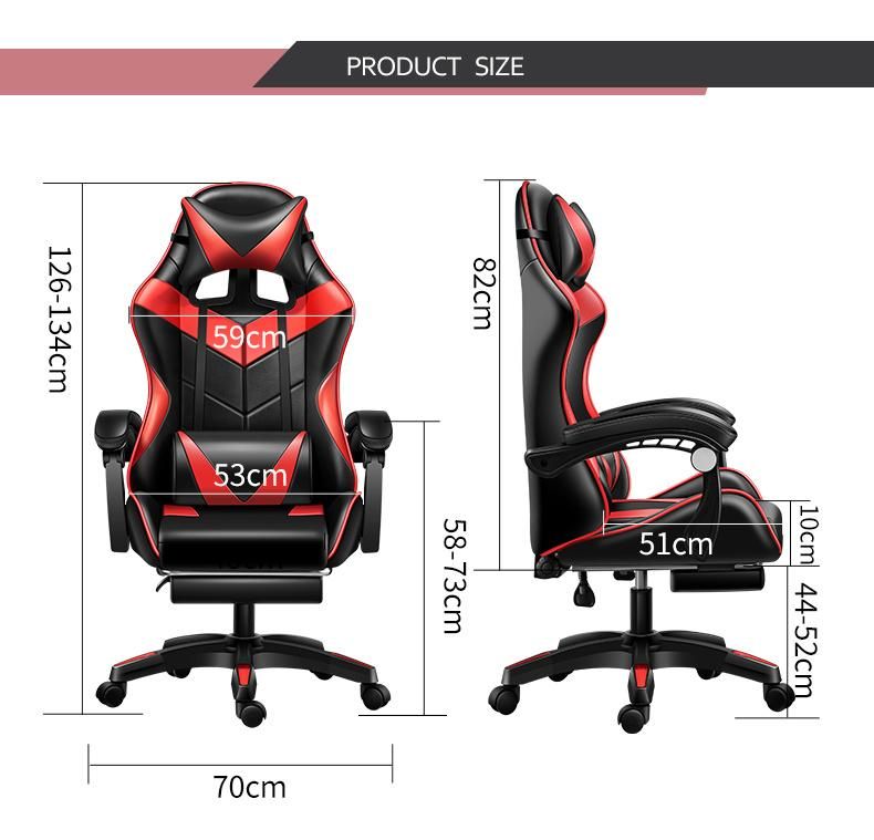 High Quality Wholesale Customizable Adjustable Height Rotatable Swivel CE Approval RGB LED Light Game Gaming Racing Esports Chair for Gamer