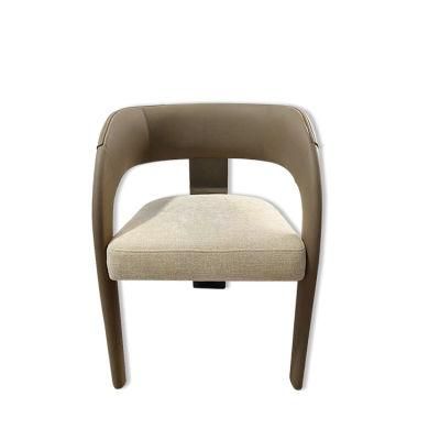 Living Room Fabric Chair Modern Leather Frame Fabric Top Chairs with Stainless Steel Leg and Wood Legs Hotel Chair Furniture