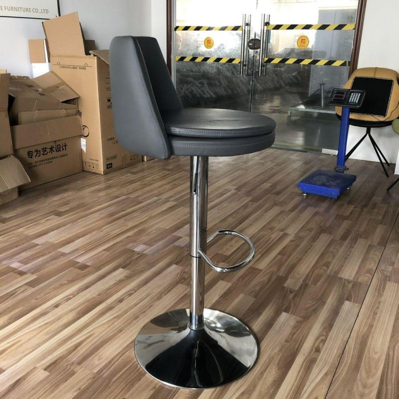 Adjustable Height High Bar Stool Bar Chair with Backrest