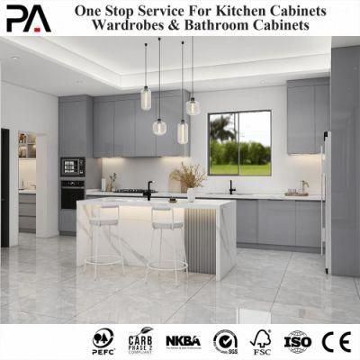 PA Cheap Melamine Modern Solid Wood White Gloss Indonesia Accessories Cabinet Wall Mounted Kitchen Cabinet