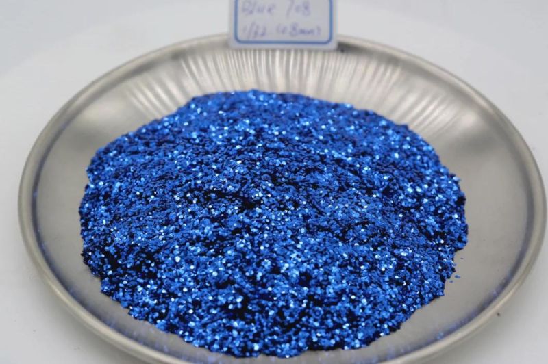 Bulk Wholesale Thick Polyester Holographic Size Customized Blue Color Extra Fine Glitter Powder for Leather Coating