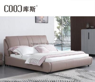 Bedroom Leather Furniture King Size Soft Bed