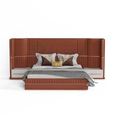 Luxury Modern Style Design Hotel Home Furniture King Size Double Bedroom Bed Set with Platform