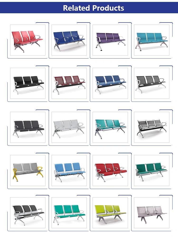 High Quality 3 Seaters Colorful Medical Hospital Clinic Furniture Cold-Rolled Steel with Mesh Hole Waiting Chair for Airport/Hospital/Lobby
