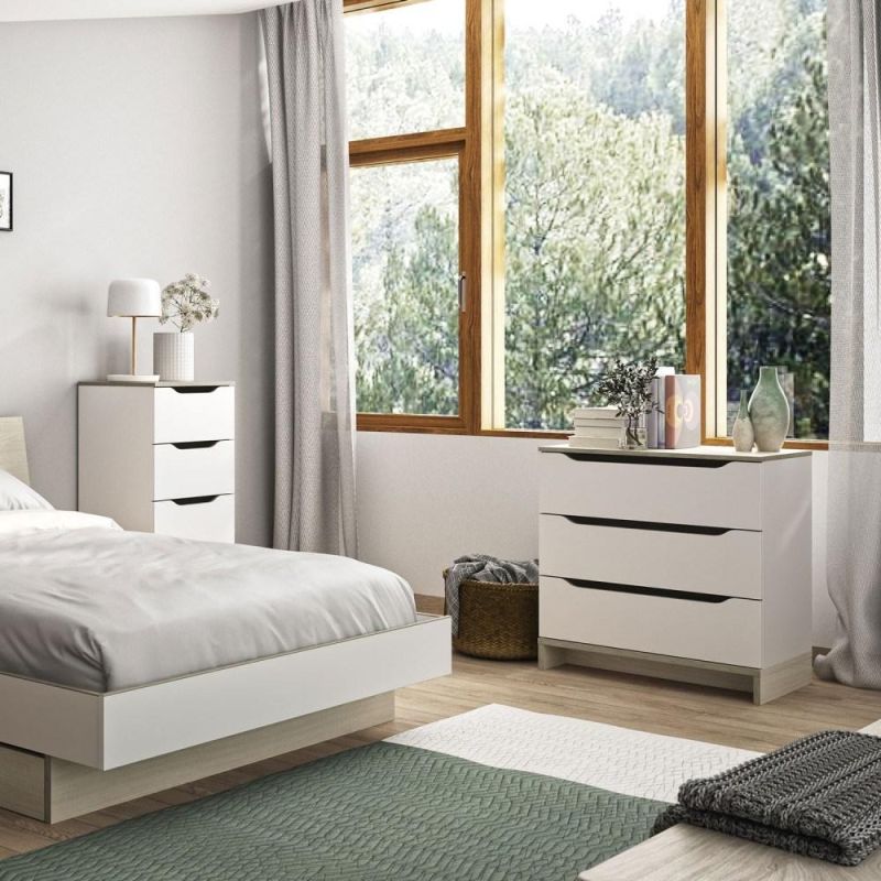 Wholesale Nordic Style Bedroom Furniture with Storage Bed Dressing Table and Wardrobe