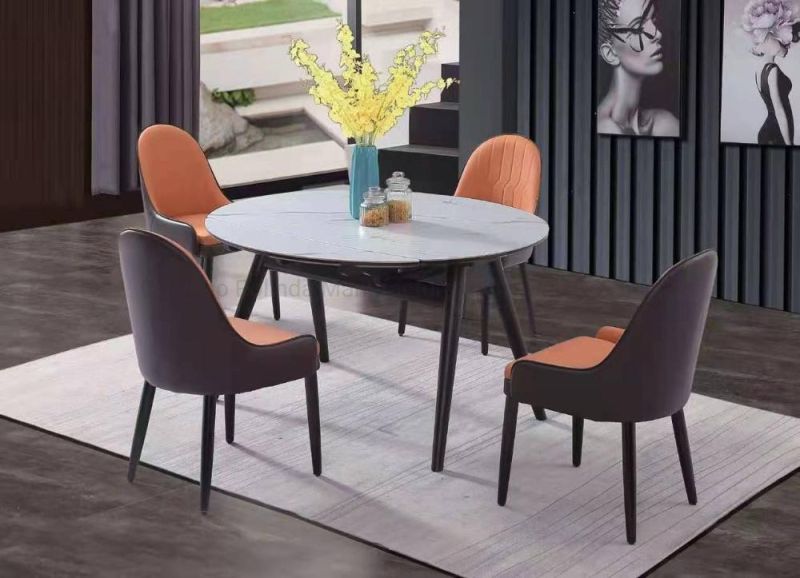 Commercial New Product Dining Room Restaurant Furniture Modern Comfortable Design Velvet Shell Dining Chair with Metal Frame