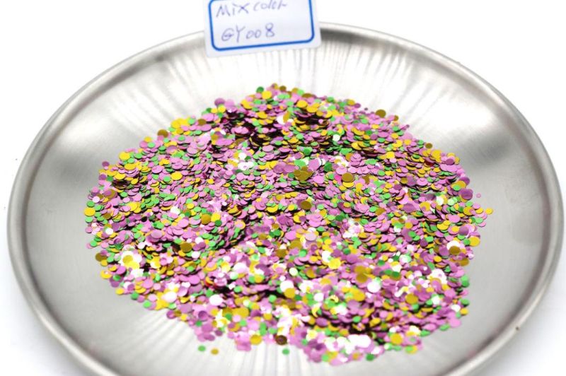 New Colorful Round Shining Sequins Mixed Color White Purple Green Sparkling Glitter for Nail Art DIY