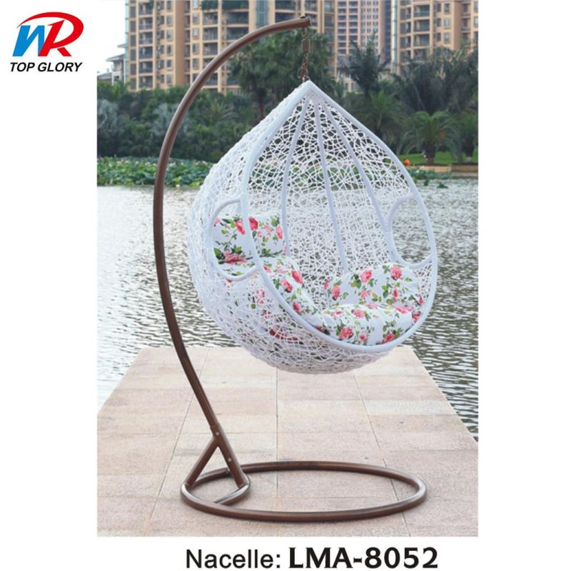 2021 Hot Selling Indoor Hanging Rattan Wicker Double Seat Garden Egg Swinging Chairs, Factory Delivery Patio Outdoor Swing Chair