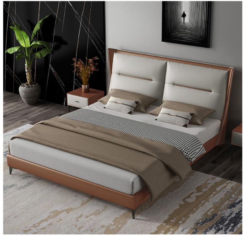 Luxury Modern Comfortable Full Size Wooden Bed Frame Set Designer Furniture