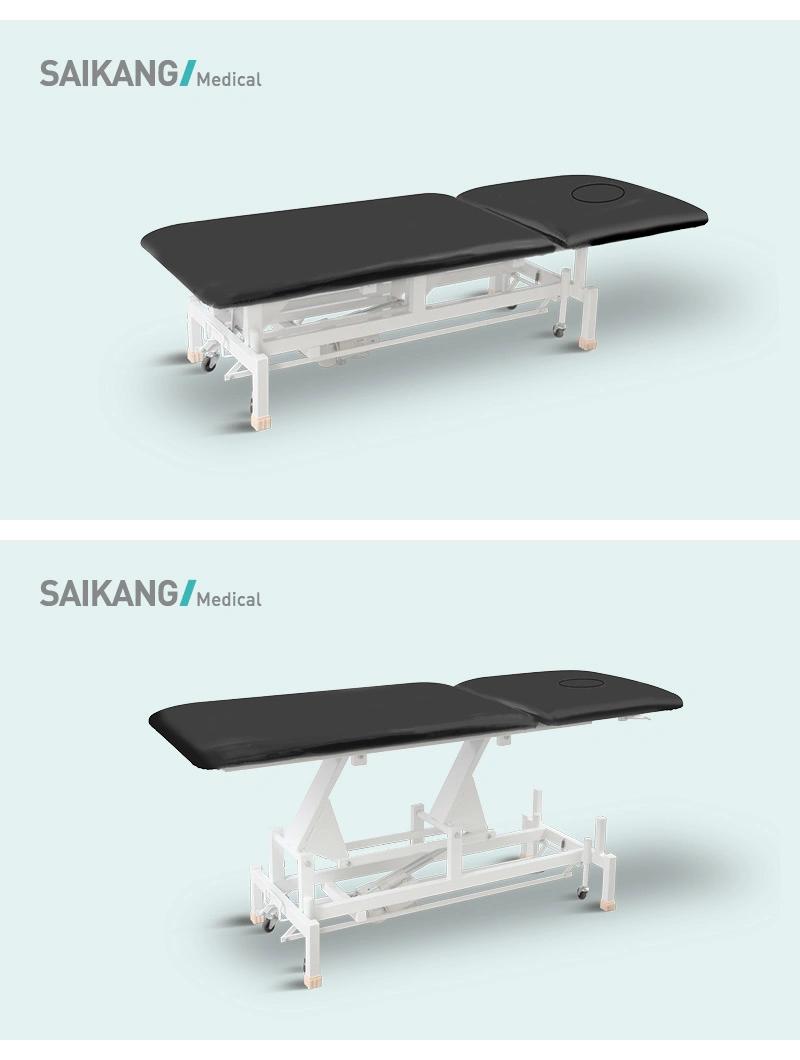 Adjustable Hospital Folding Medical Electric Massage Examination Bed with Powder Coated Structure