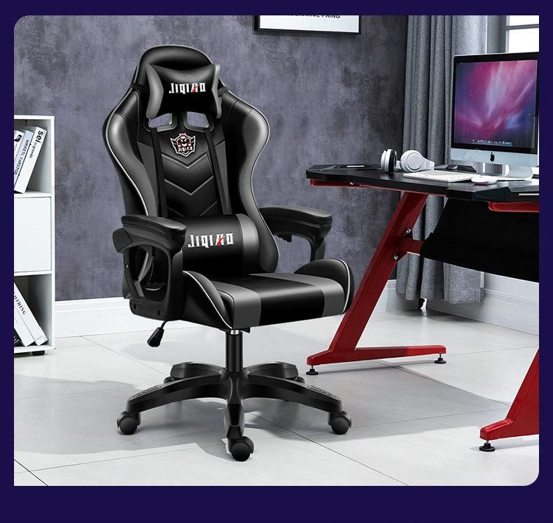 Wholesale Custom Logo PU Leather Four Points Fixed Armrest PC Ergonomic Silla Gamer Computer Gaming Chair with Footrest