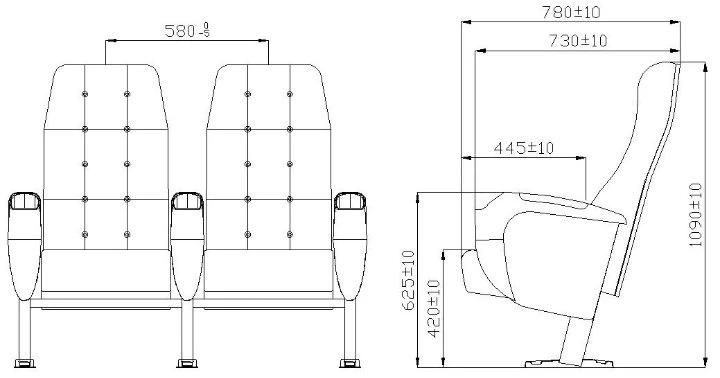 VIP Push Back Leather Luxury Theater Cinema Auditorium Movie Sofa