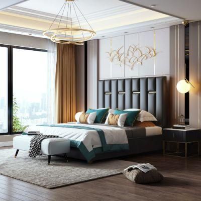 Modern Luxury Grey 1.8m Metal Bedroom King Size Double Bed