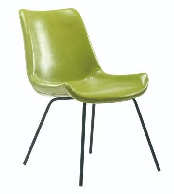 Green PU Black Powder Coating Legs Bar Chair