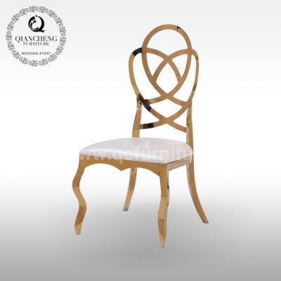 Flower Design Back Popular Metal Wedding Dining Chair for Wedding Furniture
