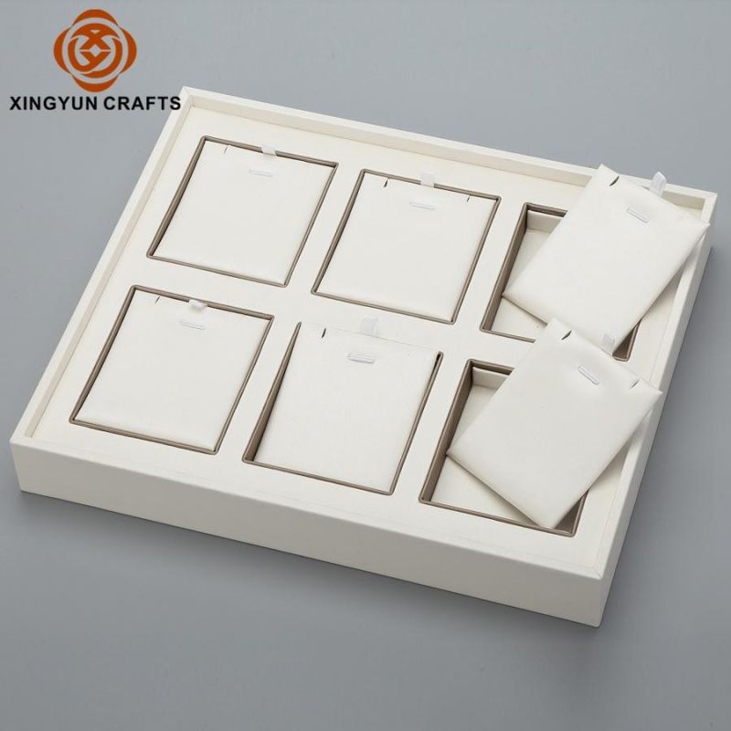 High Quality Ring Earring Display Jewelry Rack Display Customized Full Leather Gift Packaging Tray