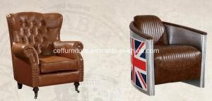 Aluminium Leather Home Hotel Furniture Chaise Leisure Lounge Chair