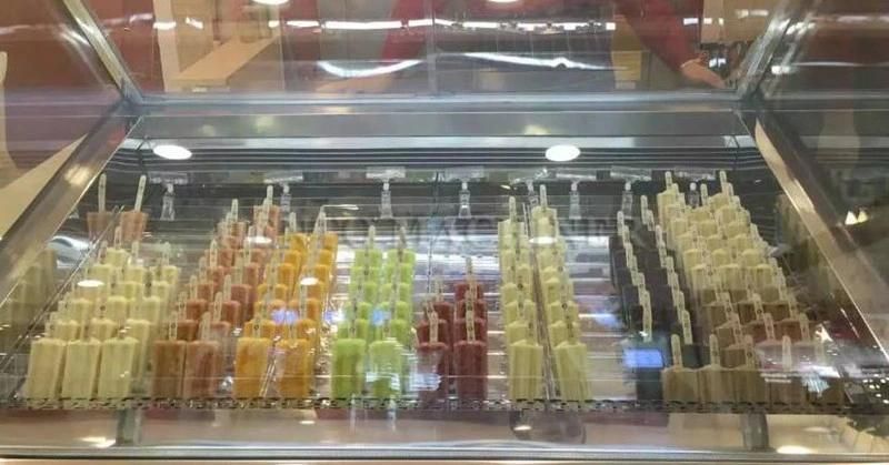 Supermarket Hotel Sliding Door Ice Cream Display Cabinet