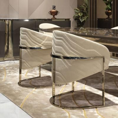 Wholesale Gold Stainless Steel Luxury Nordic Gold Frame Elegent Dining Chair