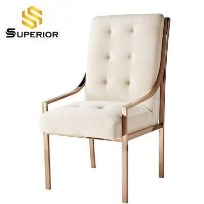 Hot Selling Restaurant White Synthetic Leather Cushion Dinner Chairs
