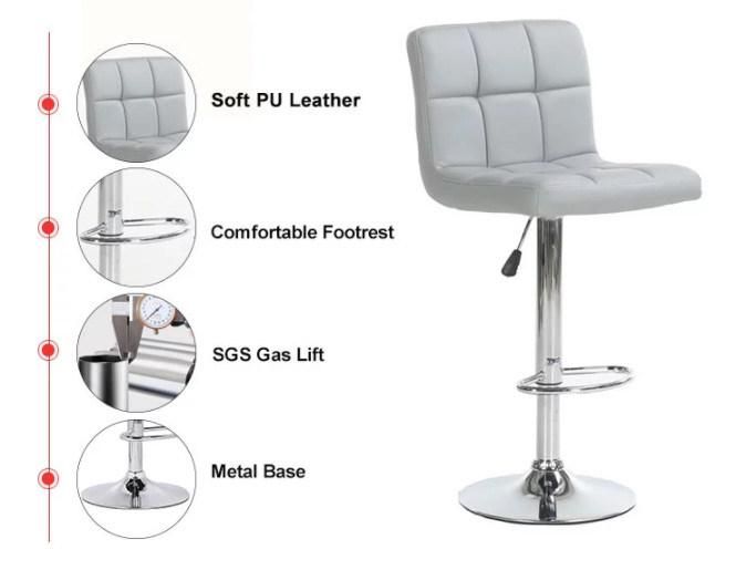 Modern Hotel PU Leather Adjustable Promotional Bar Chair