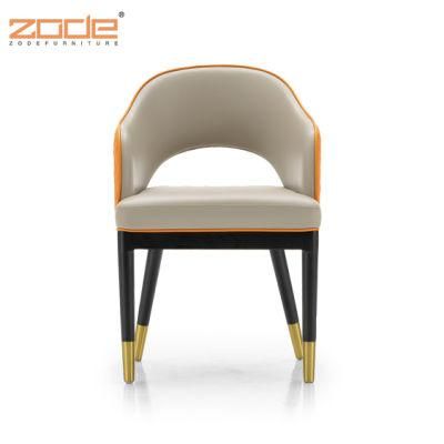 Zode Home Furniture Coffee Hotel PU Fabric Metal Legs Dining Chair