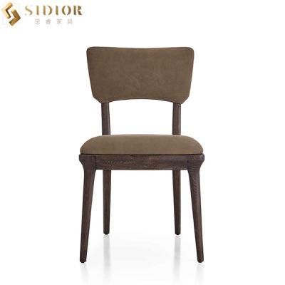 Solid Wood High Back Fabric Dining Room Chairs Modern Style Chair