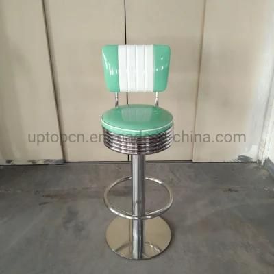 (SP-BS420) Original Vintage Style Fu Leather Customized Color 1950s Retro Bar Chair