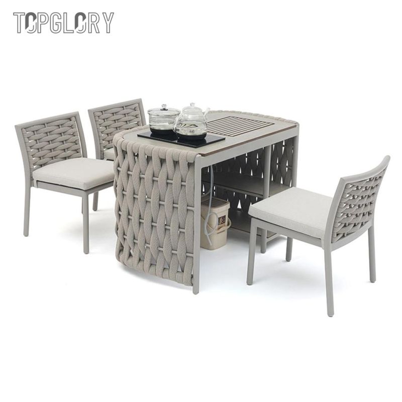 2022 Latest Fashion Weave Aluminum Frame Outdoor Table and Chair Set