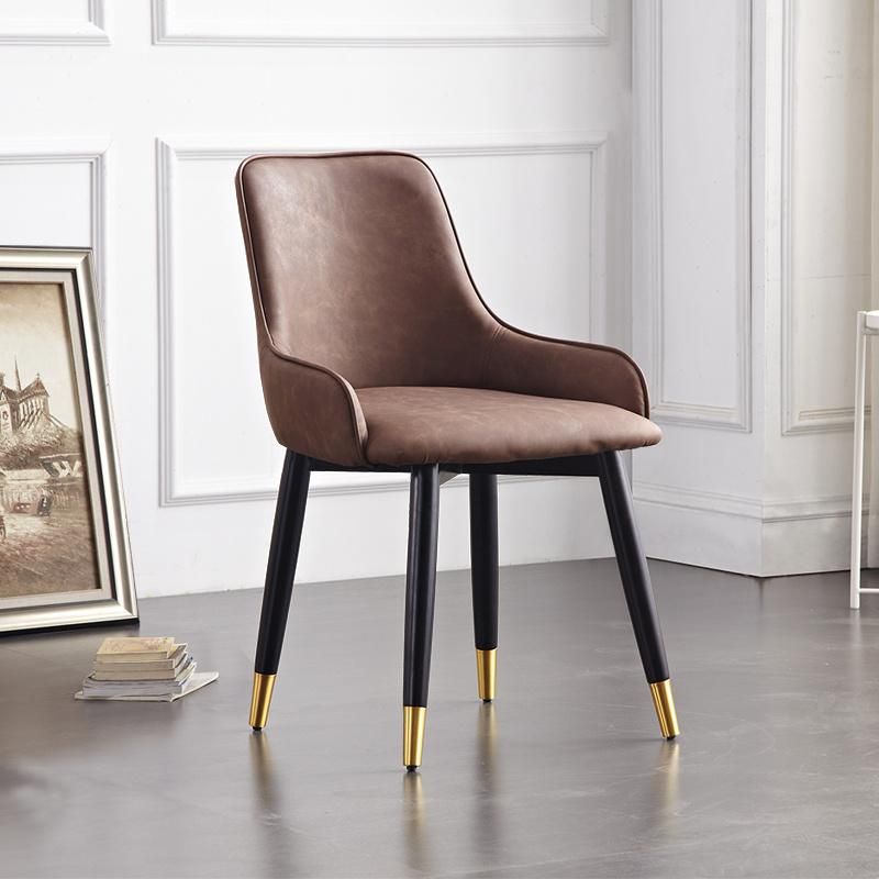 Home Furniture Set Armrest Leather Living Room Dining Chairs