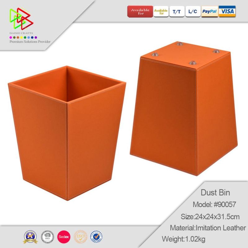 Dongguan Handmade Leather Waste Bins for Home Office and Hotel