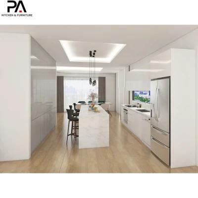 Commercial Furniture High Quality Custom Modern White High Gloss Lacquer Kitchen Cabinets