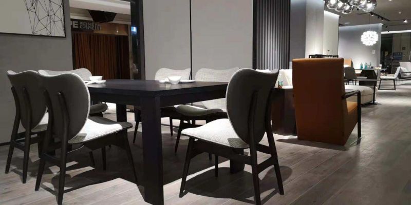 Modern Made in China Dining Room Furniture Solid Wood with Fabric and Leather Upholstery Dining Chair
