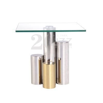 Direct Sale Modern Combination Gold and Silver Leg Home Furniture European Living Room Dining Table