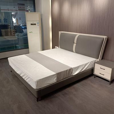 34*27.7*18 Inches 1.5 M Width Elegance Sturdy Bed with 2 Layer Bedside Cabinet