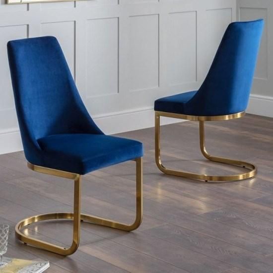 Hotel Furniture Modern Gold Stainless Steel with PU Leather Dining Chair