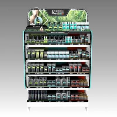 ODM OEM Available High Quality Freestanding Wooden Cosmetic Display Rack for Retail Promotion