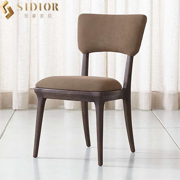 Solid Wood High Back Fabric Dining Room Chairs Modern Style Chair