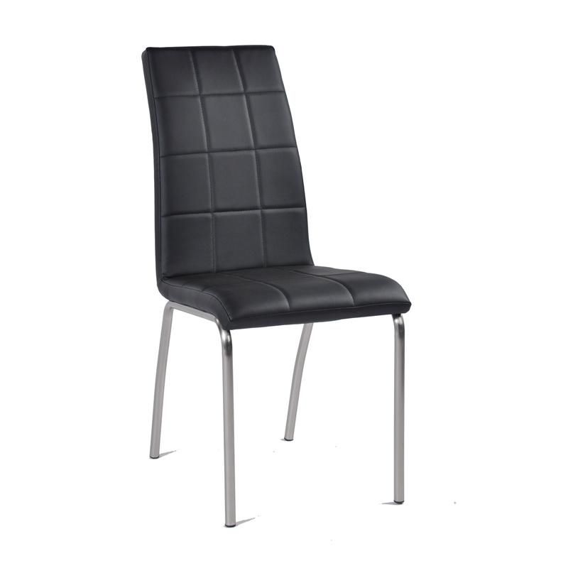 Heavy-Duty Excellent PU Leather Color Optional Square Lattice Back Dining Chair