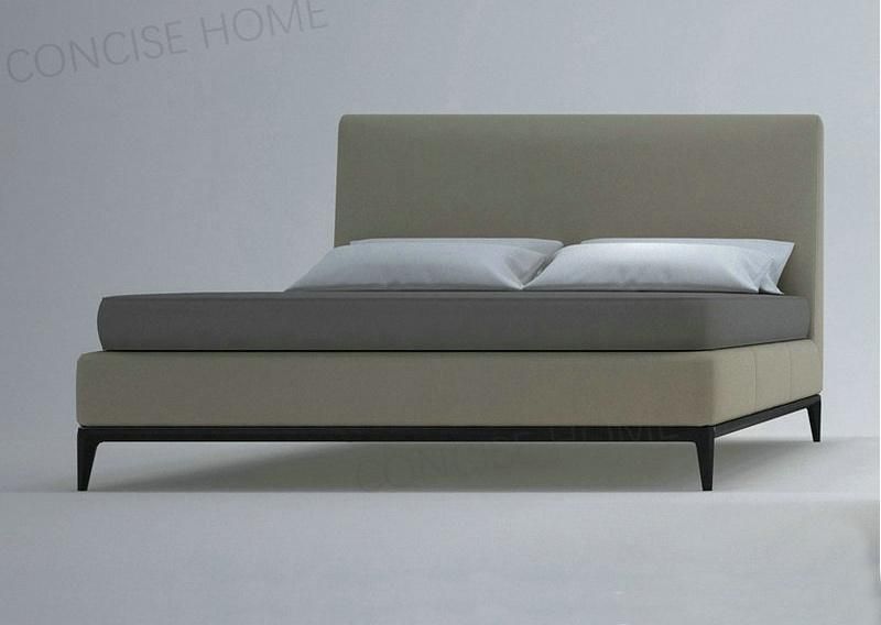 China Concise Home Bb-1508-15 Modern Minimalist Bedroom Furniture Genuine Leather Upholstery Bed